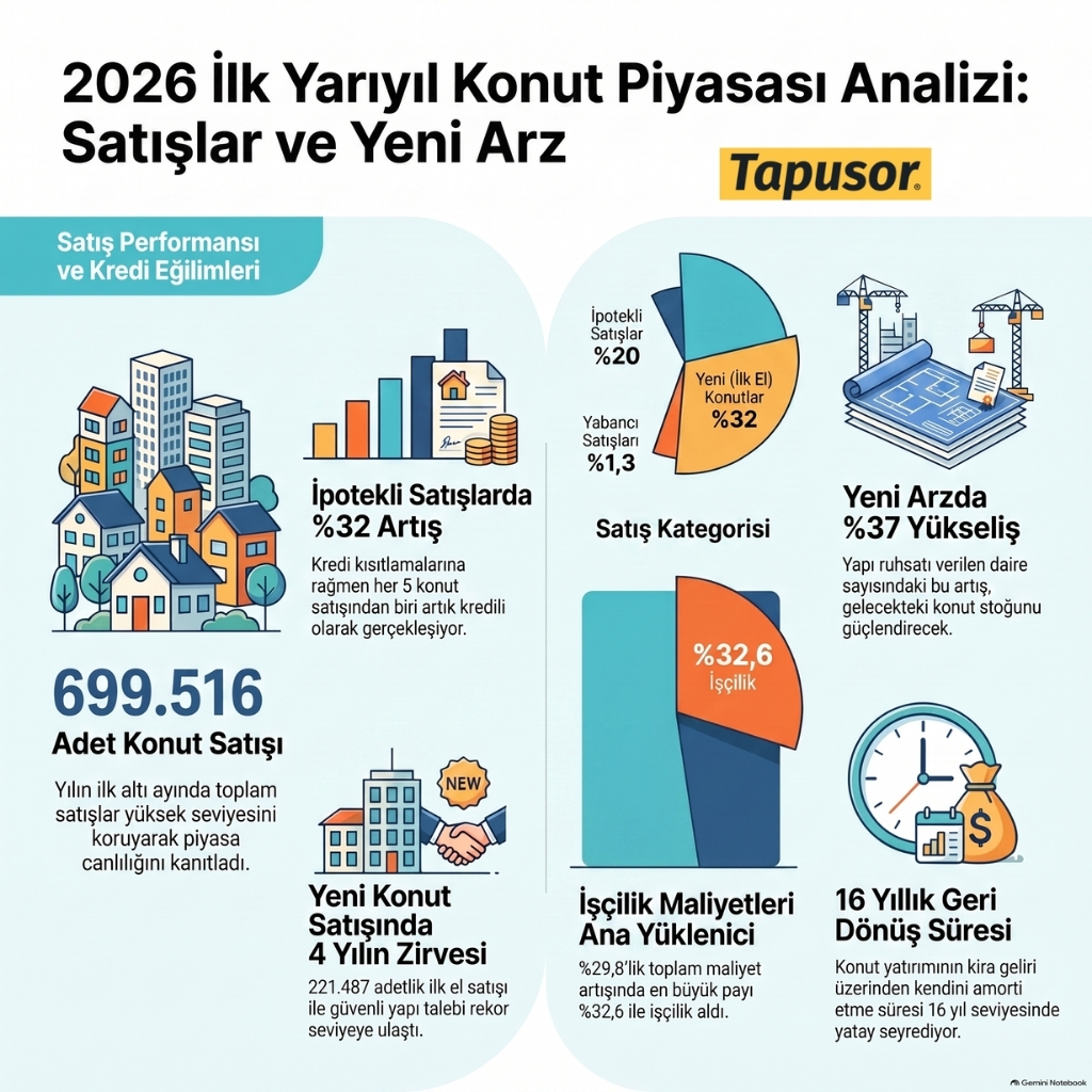 2026 İlk Yarıyıl Konut Raporu: Satış ve Arz Artışı